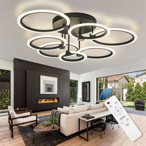 ULihaian Modern LED Flush Mount Ceiling Light - 55wDimmable Ceiling ...