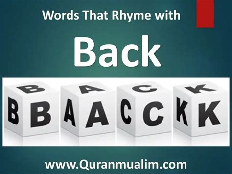 Words That Rhyme With Back - English Vocabulary - Quran Mualim 2025