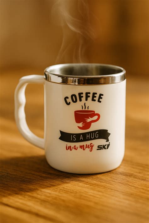 Jolly Steel Small White Coffee Mug – Bhokals