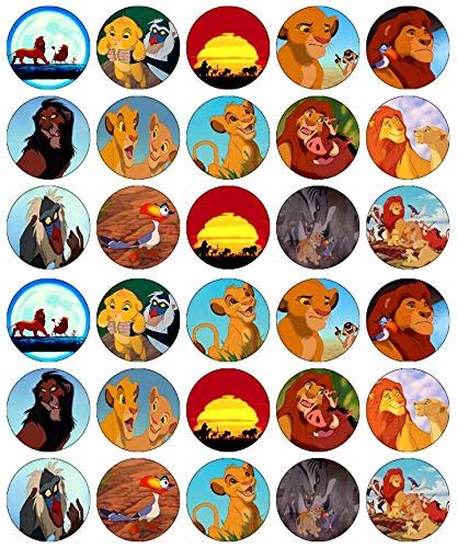 Buy 30 Lion King Cupcake Toppers Edible Wafer Paper Fairy Cake Toppers ...