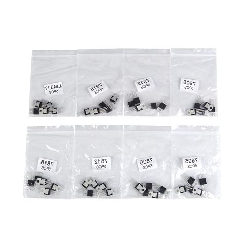 Transistor Assortment, 7805 7809 7812 7815 7905 7912 7915 LM317 8 Types ...