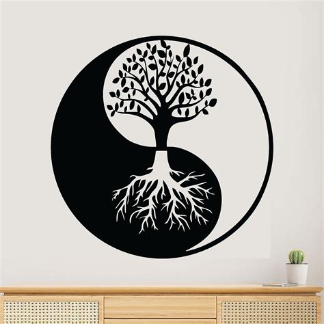 QUEENS CANVAS Yin Yang Tree Of Life Wall Decor | Bedroom Wall Decor ...