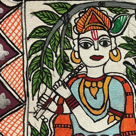 Handmade Paper Krishna Poster – Mithila Gram