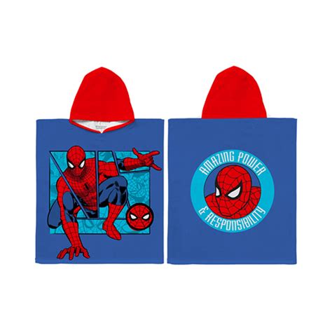Character World Official Disney Spiderman Hooded Towel Poncho Super ...