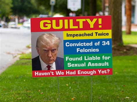 Amazon.com : Generic Trump Convicted | Double Sided | Anti-Trump Sign ...