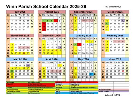 Winn Parish Schools system Calendar 25-26 Revised [PDF] - EduCounty