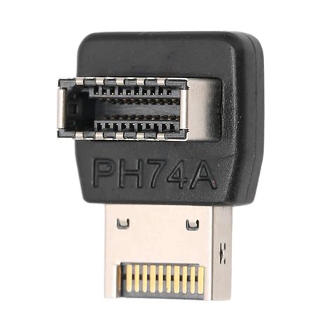 Right Angle USB Type E Adapter, Front Panel Header Male to Female USB 3 ...