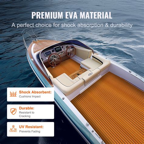 VEVOR Boat Flooring, EVA Foam Boat Decking 94.5" x 46", Non-Slip Self ...