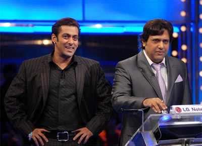 Salman Khan and Govinda in a still from the TV show Dus Ka Dum ...