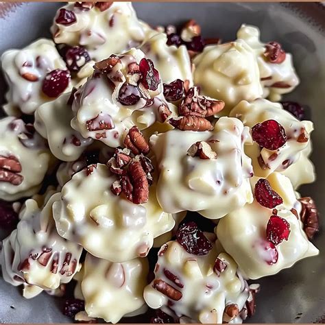 White Chocolate Cranberry Pecan Clusters: Festive Snowy Chocolate Bites - Recipes Epic