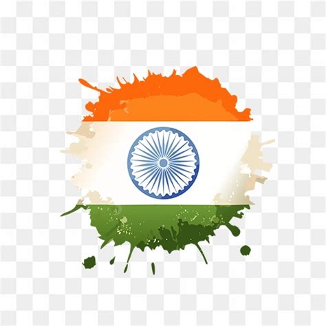 Indian Flag Tricolor Brush splash PNG Image
