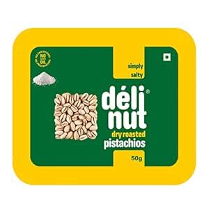 Delinut Dry Roasted Pistachio | Simply Salty 50gm : Amazon.in: Grocery ...