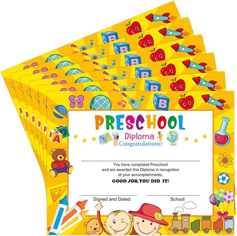 Pack of 36 Preschool Diploma Certificate for Kids, India | Ubuy