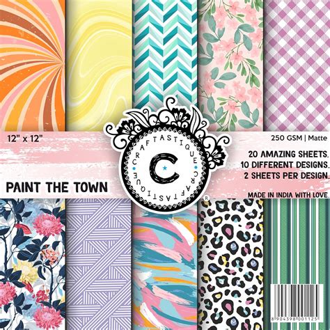 Craftastique Paint The Town Scrapbooking Pattern Paper Pack (20 Sheets ...