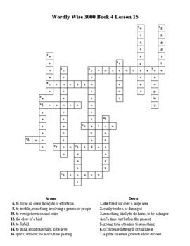 Wordly Wise 3000 Book 4 Lesson 15 Crossword Puzzle by Flair for the ...