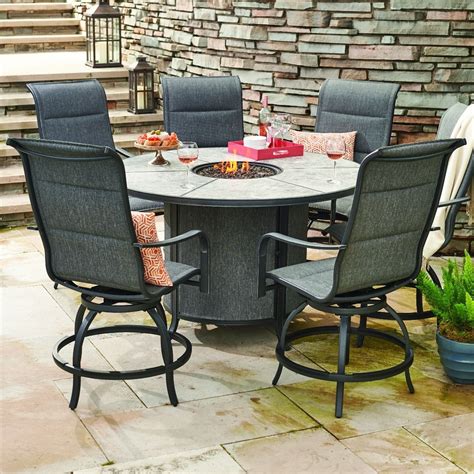 Bar Height Patio Set With Fire Pit