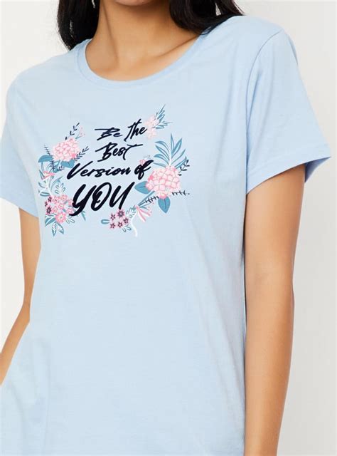 Buy Women Printed Cotton Lounge T-shirt with Capris Online at just Rs ...