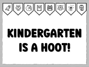 KINDERGARTEN IS A HOOT! Owl Bulletin Board Kit, Ready to print school ...