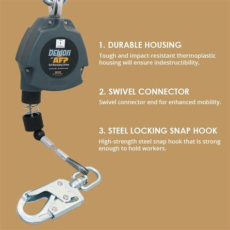 AFP Demon 11 FT Single Leg Self-Retracting Lifeline India | Ubuy