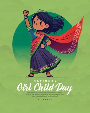 Happy national girl child day known balika diwas in india on january ...