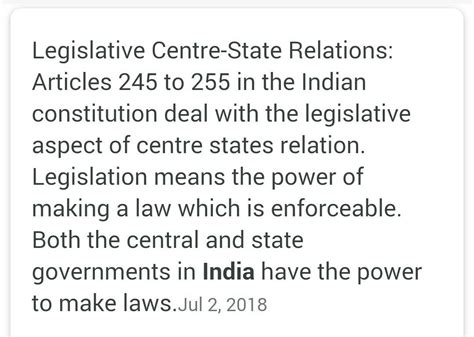 Explain the relation between central government and state government ...
