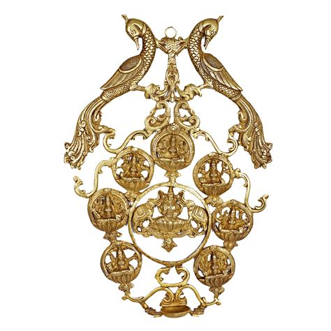 ARTVARKO Brass Ashtalakshmi | Ashta Lakshmi Diya with Peacock Wall ...