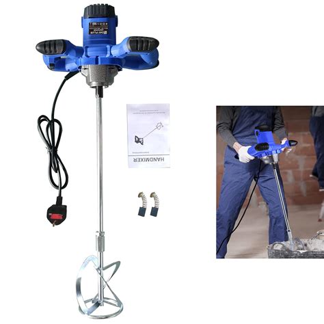 2600W 240V Concrete Mixer Paddle Mixer, 1700U/min Electric Plaster ...