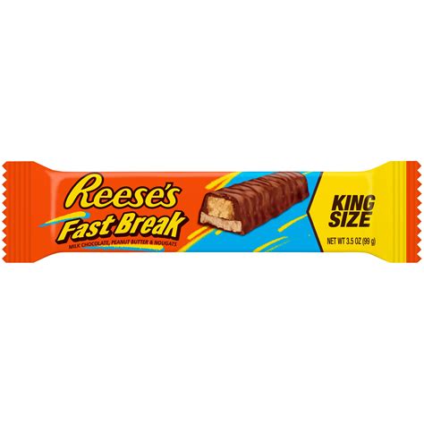 Reese's Fast Break, Milk Chocolate, Peanut Butter and Nougat, King Size ...