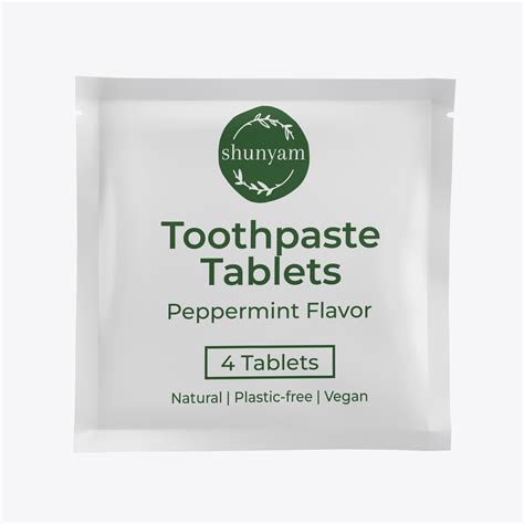Toothpaste Tablets Sachet (4 Tabs per Sachet) Peppermint |Travel Frien ...