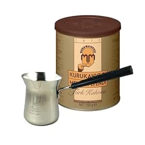 Mehmet Efendi Turkish Coffee 8.8oz w/ Stainless Steel Coffee Pot ...