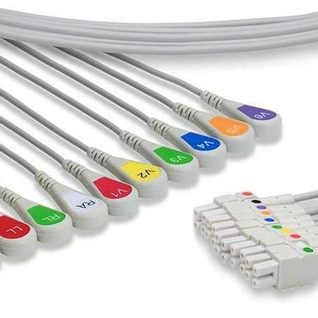Ilc Replacement for Marquette MAC 5500 EKG Leadwires Snap MAC 5500 EKG ...