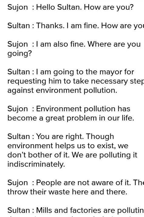 Write a dialogue between two friends on the topic of air pollution ...