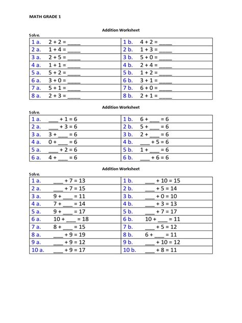 Grade One Math 的图像结果