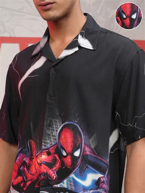 Marvel Black Spider-Man Printed Shirt – Roar Fox
