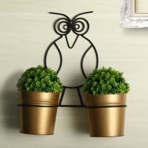 homspurts The Owl Buckets Metal Wall Planters Pot for Indoor Plants ...