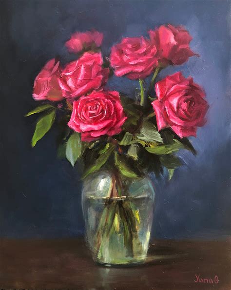 Painting Oil painting flowers painting roses in a vase pink roses oil painting Oil etna.com.pe - Oil Painting Vase Flowers
