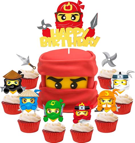 Buy 49Pcs Ninja Cake Toppers, Ninja Themed Party Cake Decorations ...