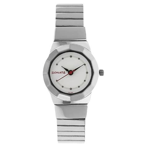 Buy Online Sonata Quartz Analog White Dial Stainless Steel Strap Watch ...