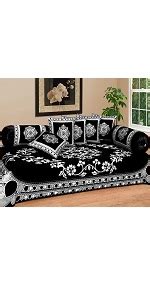 FRESH FROM LOOM Velvet Floral 500 TC Diwan Set Black - 1 Single ...