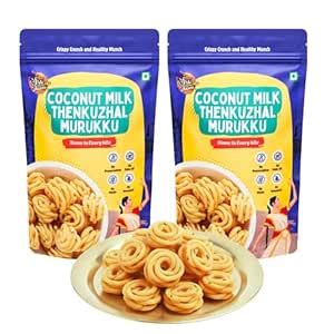 Sri Norukku Theeni Coconut Milk Thenkuzhal Murukku Pack of 2 (300g ...