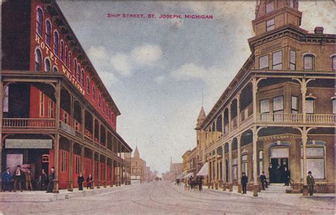 SW St Joseph Benton Harbor MI c.1906 Lake View House and Whitcomb ...