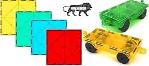ANVIE & ABEER ® Kids 4 Pcs Large Square Tiles & 2 Car Chassis,Magnetic ...
