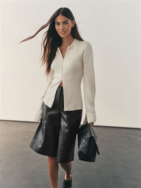 Buy Nothing Ordinary Black Faux Leather Knee Length Bermuda Shorts from ...