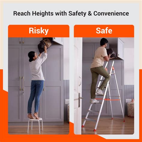 8-Step Foldable Aluminium Ladder for Your Home – Bathla Home