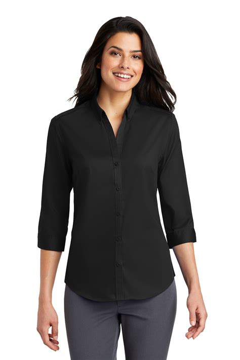 Port Authority Women's 3/4-Sleeve SuperPro Twill Shirt | Product | Port ...