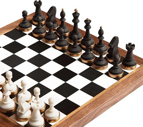 Amazon.com: Luxury & Decorative Wooden Chess Set, Walnut Leather Chess ...