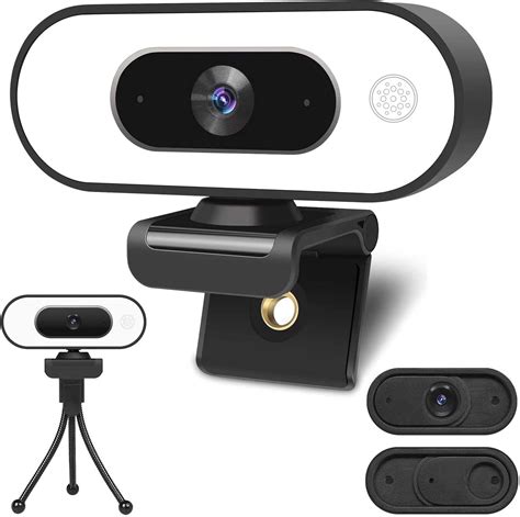 Webcam with Ring Light Microphone - Streaming Web Camera, 1080P Full HD ...