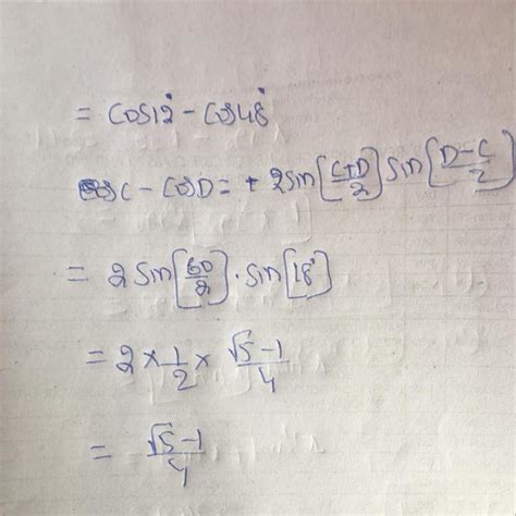 Find the value of cos12°- cos48° - Brainly.in