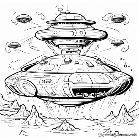 Image result for Alien Spaceship Coloring Pages