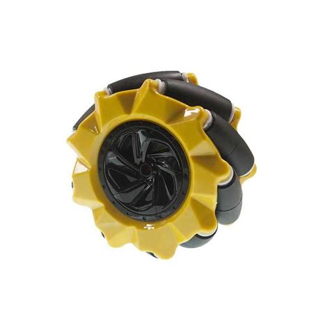 80mm Yellow Omni Mecanum Wheel - Left Motorobit - Motorobit.com